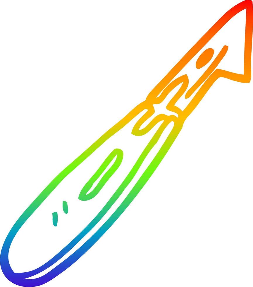 regenbooggradiënt lijntekening cartoon ambachtelijk mes vector