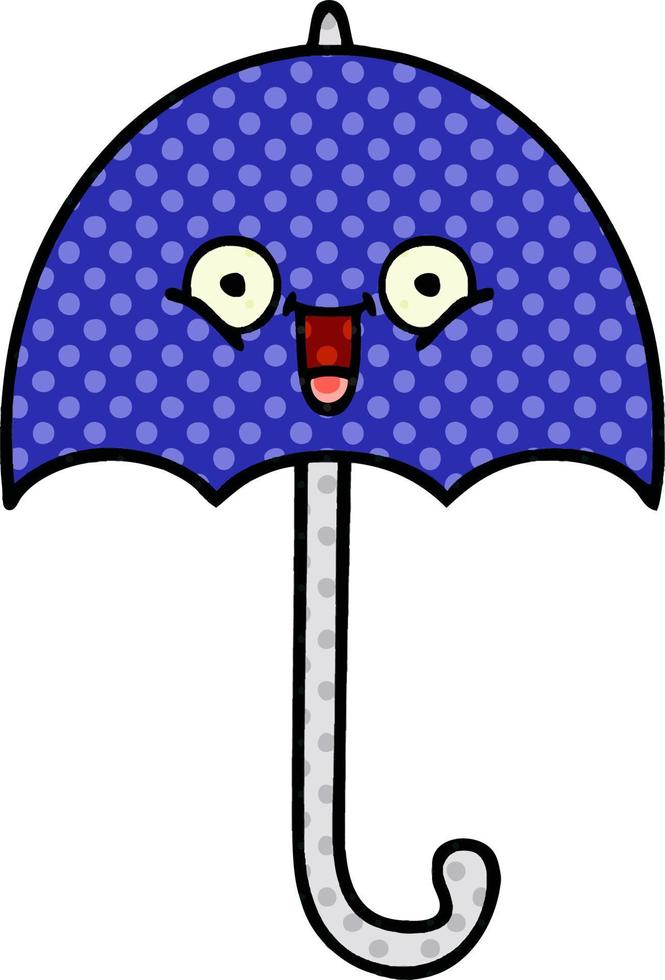cartoon paraplu in stripboekstijl vector