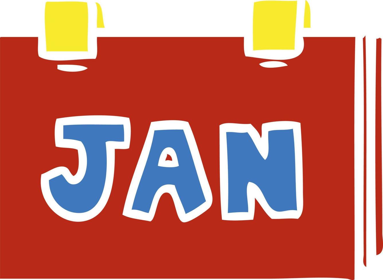 cartoon doodle van een kalender met jan vector