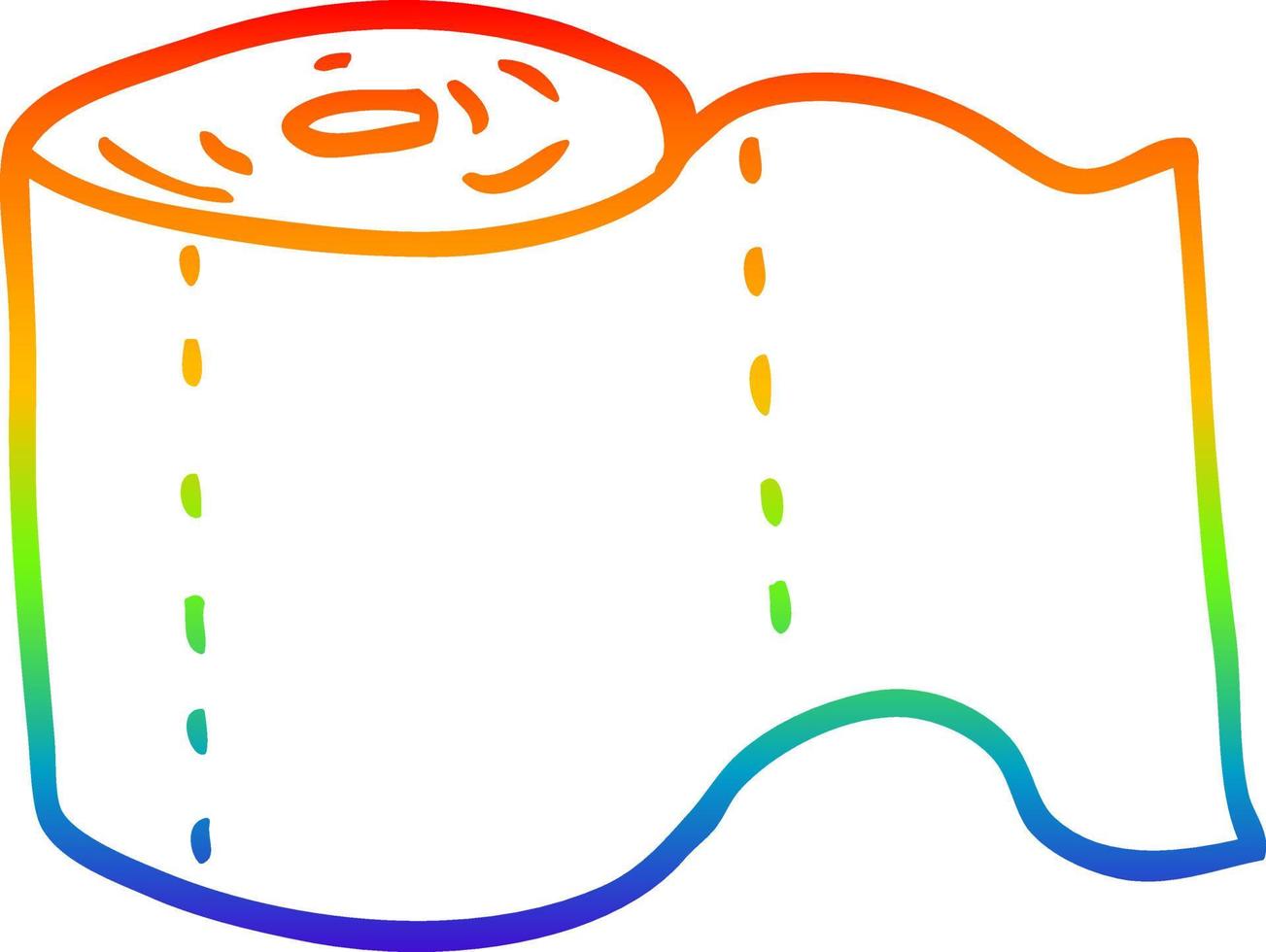 regenbooggradiënt lijntekening cartoon wc-rol vector