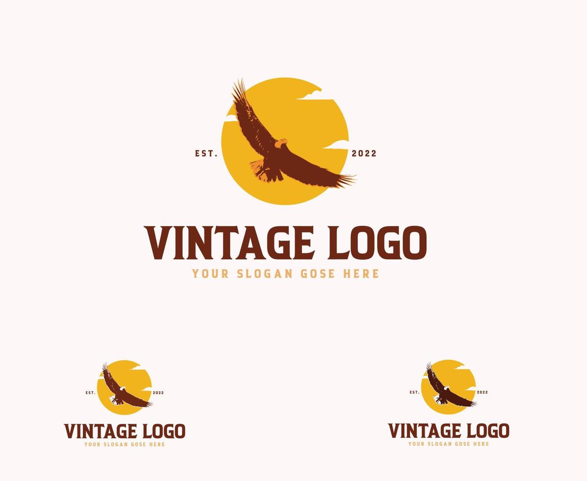 vintage adelaar logo ontwerp vector