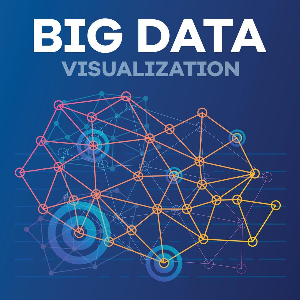 futuristische big data-banner, overzichtsstijl vector