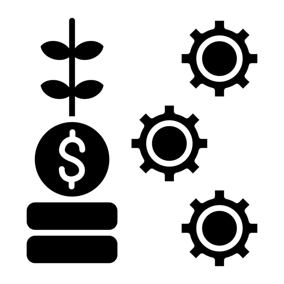 glyph-pictogram voor investeringsbeheer vector