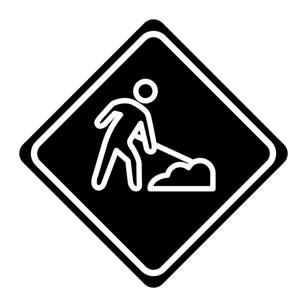 glyph-pictogram voor wegwerkzaamheden vector