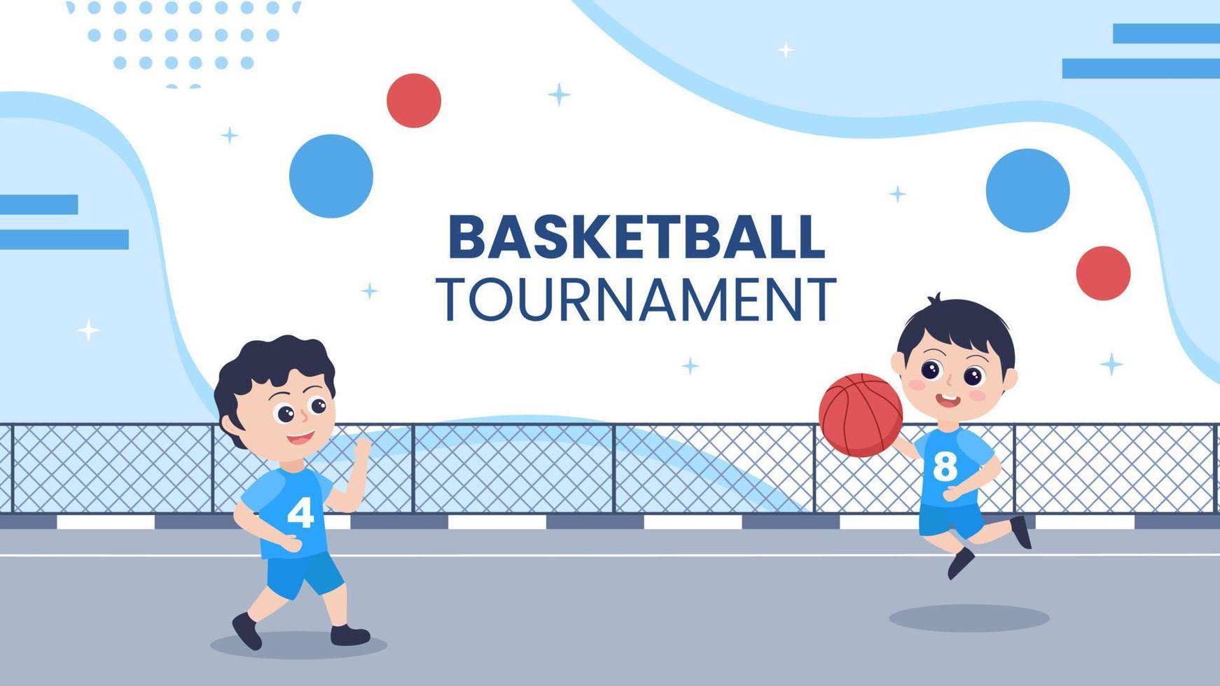 basketbal sporttoernooi sociale media videokanaal sjabloon cartoon achtergrond vectorillustratie vector