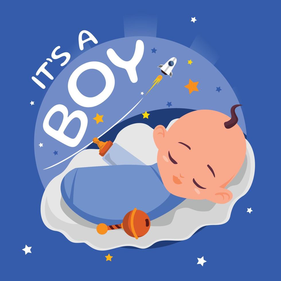 baby jongen geboren vector