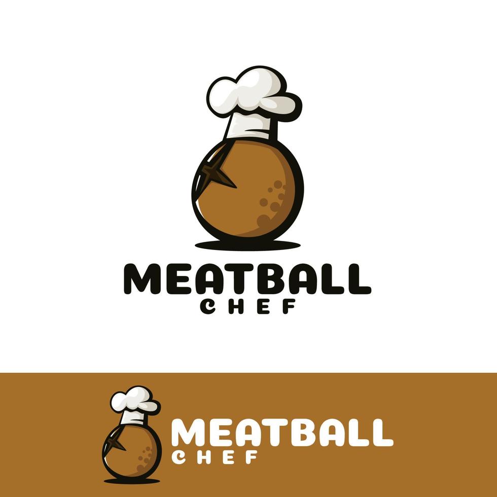 gehaktbal chef-kok logo kunst vector