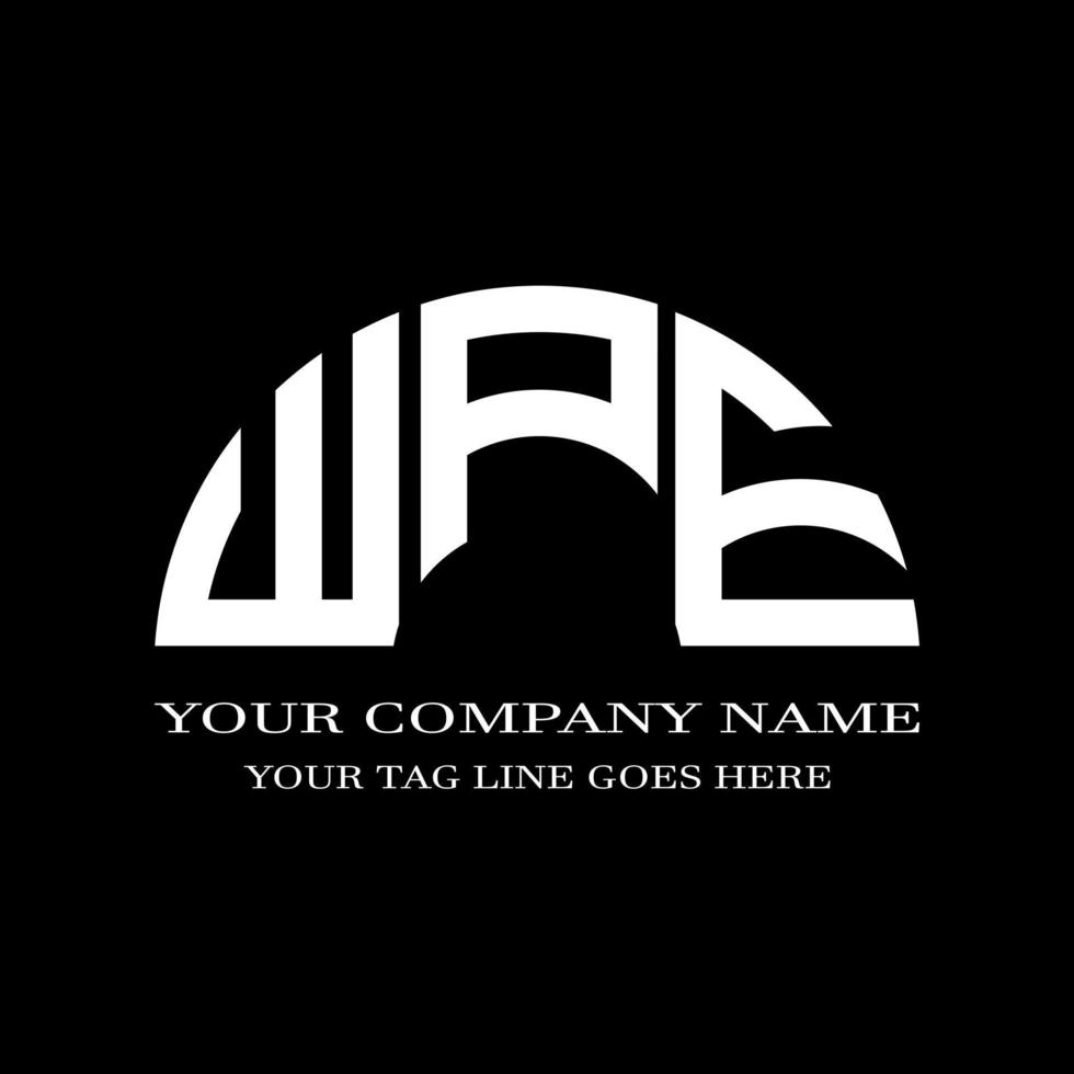 wpe letter logo creatief ontwerp met vectorafbeelding vector