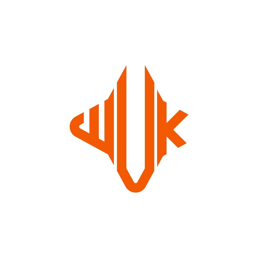 wuk letter logo creatief ontwerp met vectorafbeelding vector
