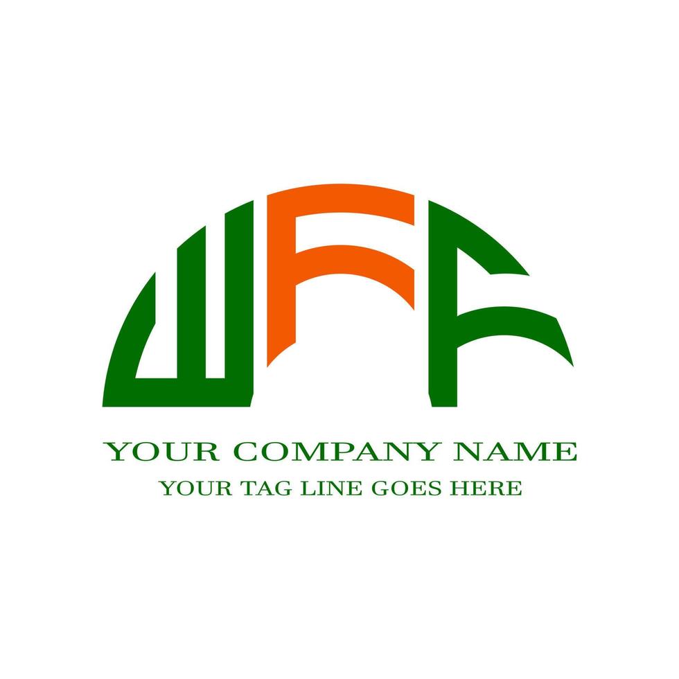 wff letter logo creatief ontwerp met vectorafbeelding vector