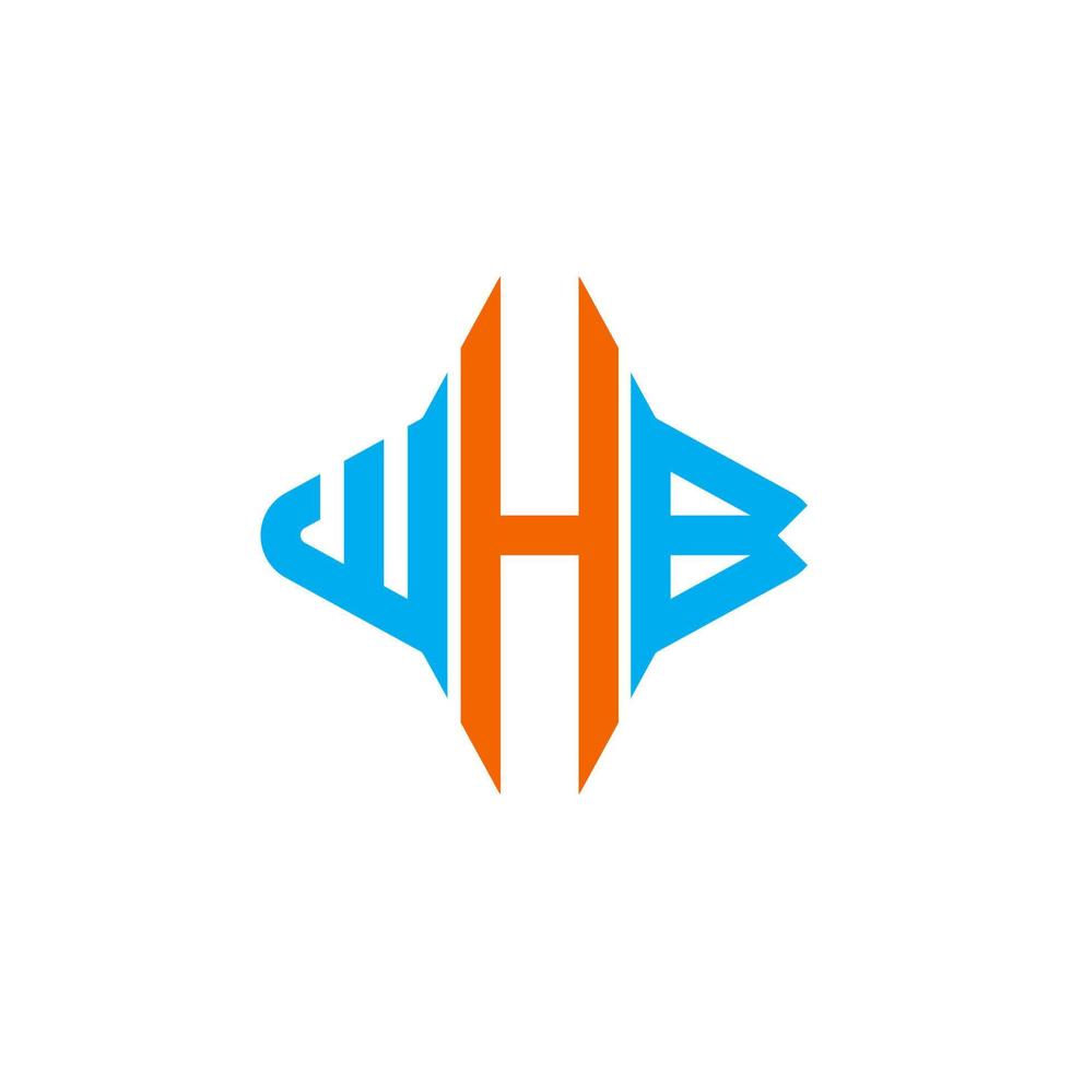 whb letter logo creatief ontwerp met vectorafbeelding vector