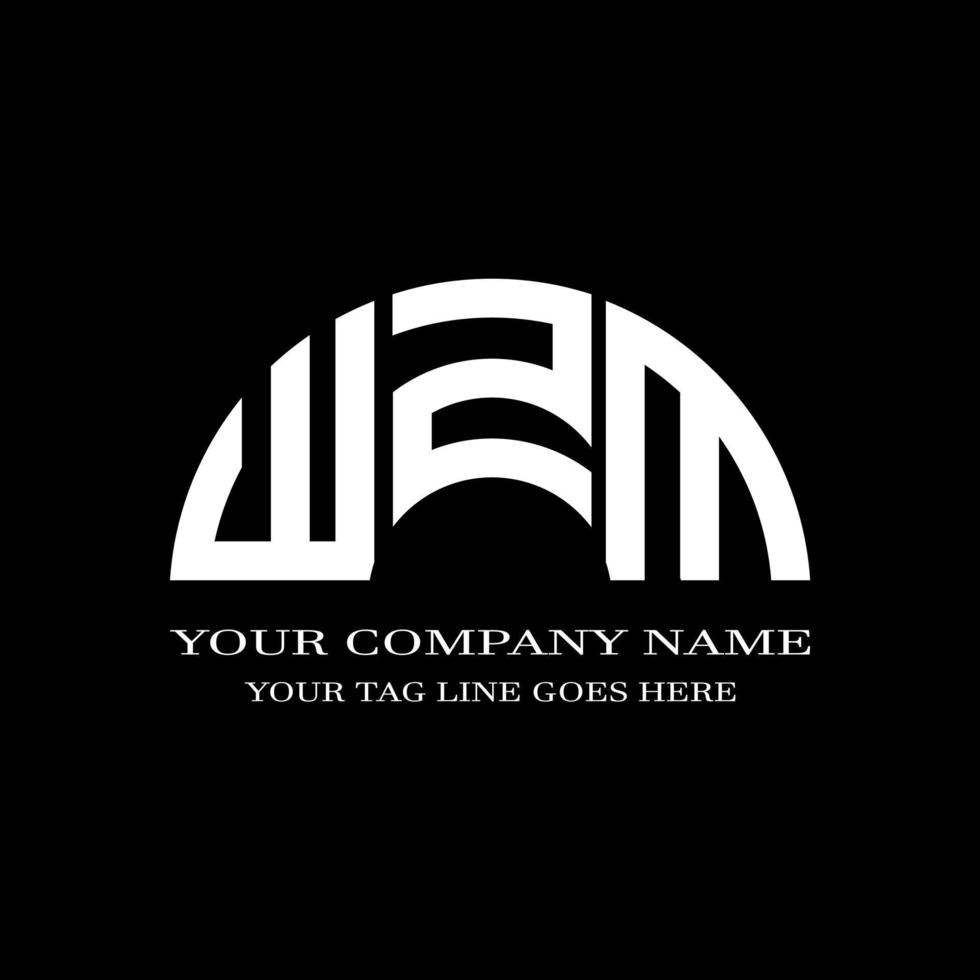wzm letter logo creatief ontwerp met vectorafbeelding vector