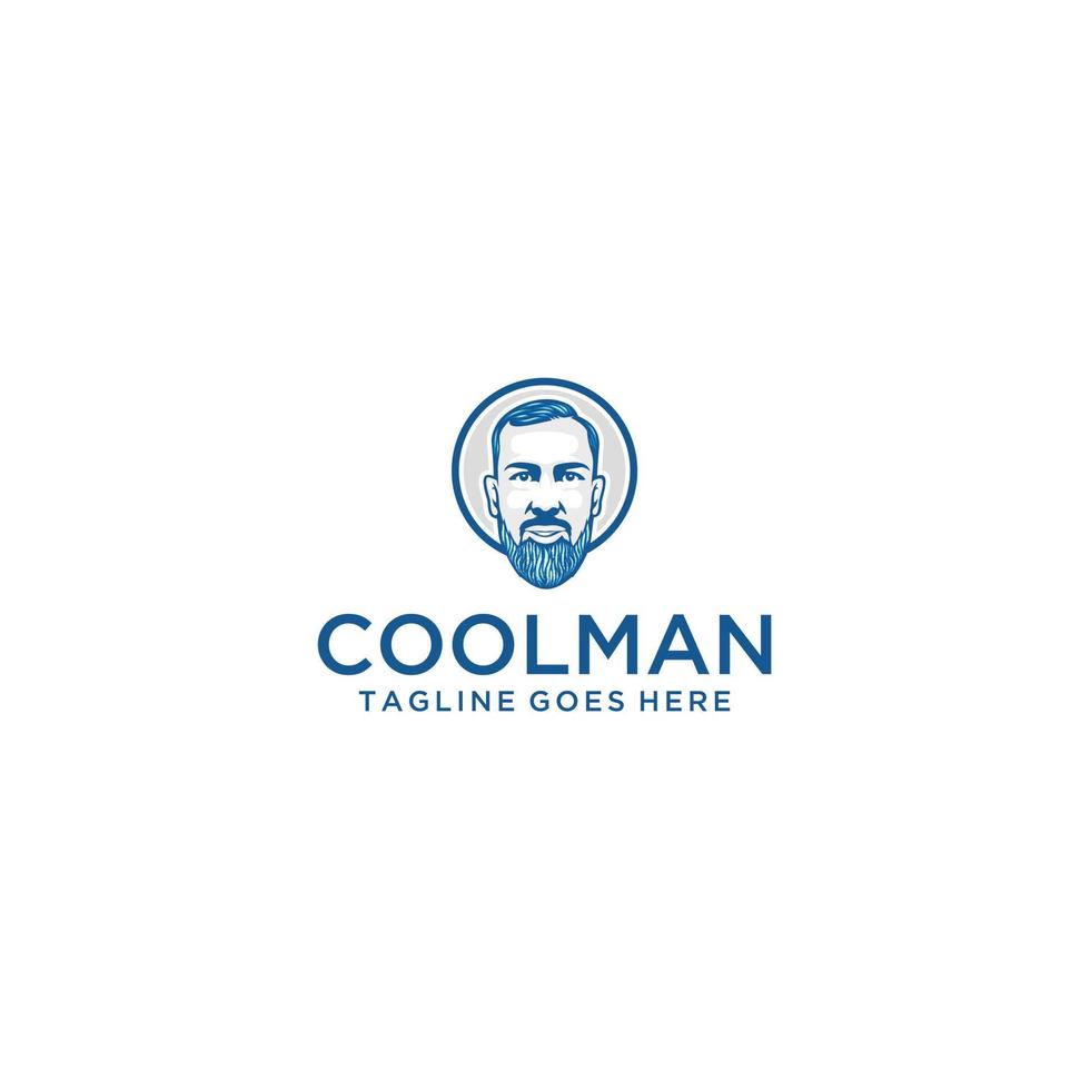 cool man ijs logo ontwerp vector