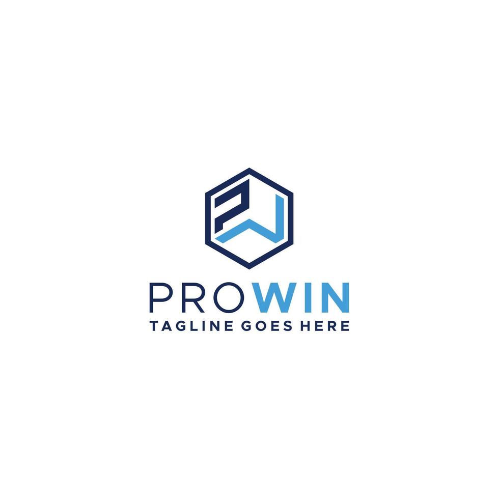 pw, wp brief eerste logo teken ontwerp voor uw bedrijf vector