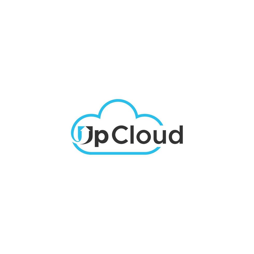 gestileerde wolk en een pijl. up en cloud logo-ontwerp vector