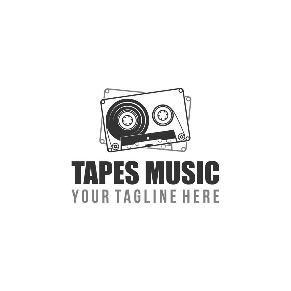 tapes muziek vintage logo ontwerp vector