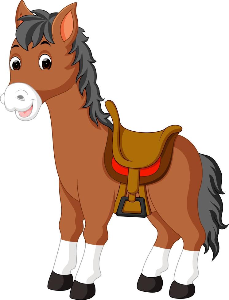 gelukkig paard tekenfilm vector