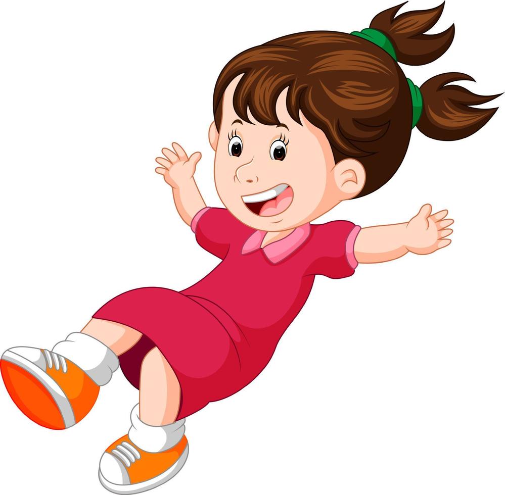 cartoon gelukkige kinderen poseren vliegen vector
