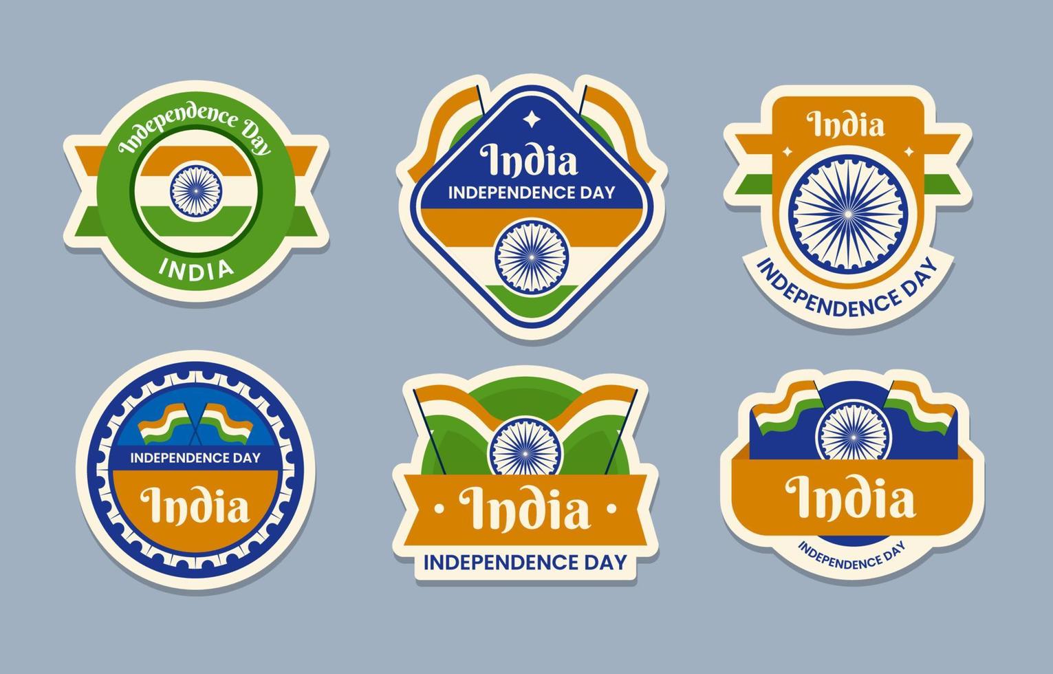 india onafhankelijkheidsdag stickers set vector