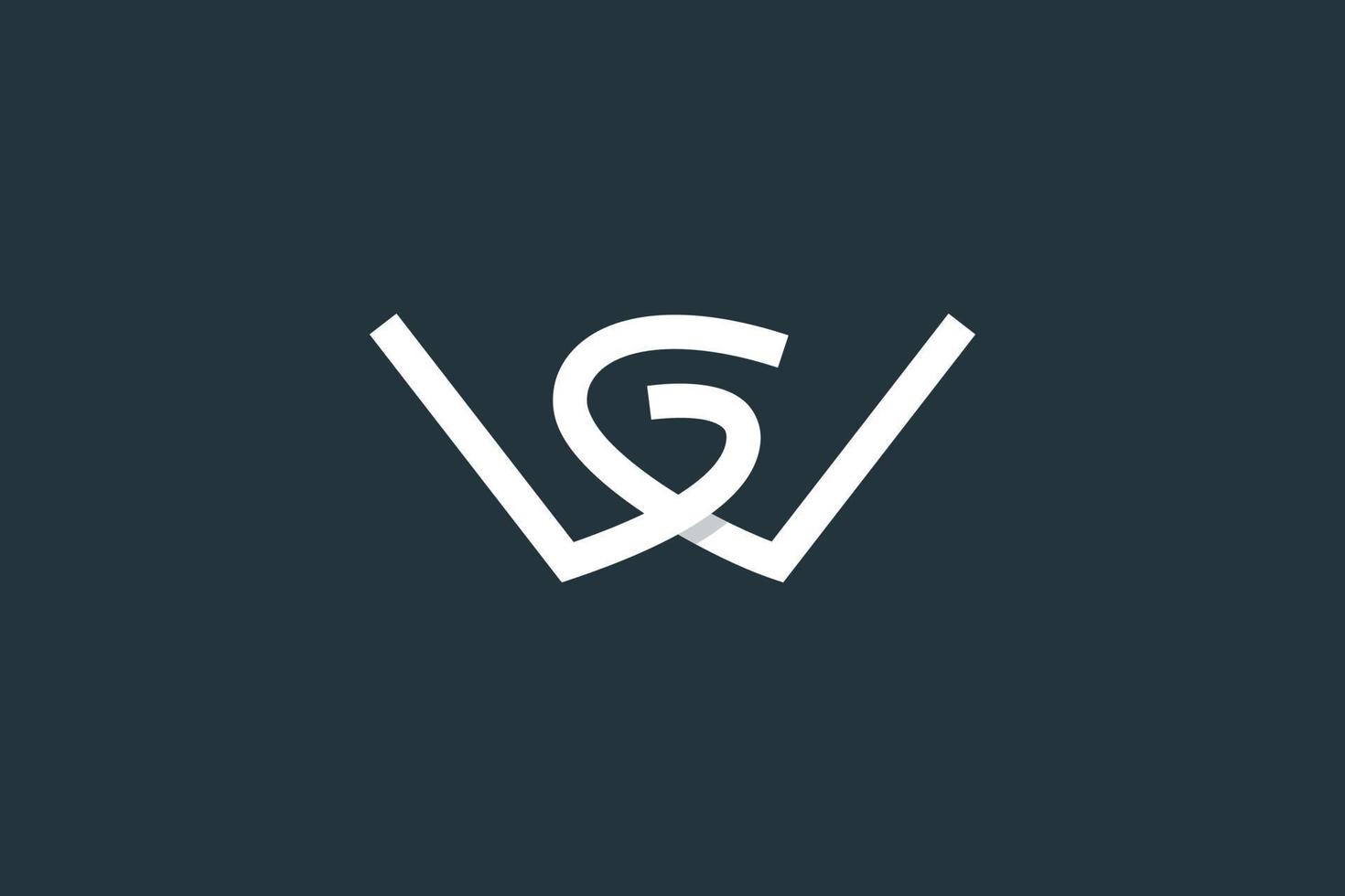 eerste letter wg logo of gw logo vector ontwerpsjabloon