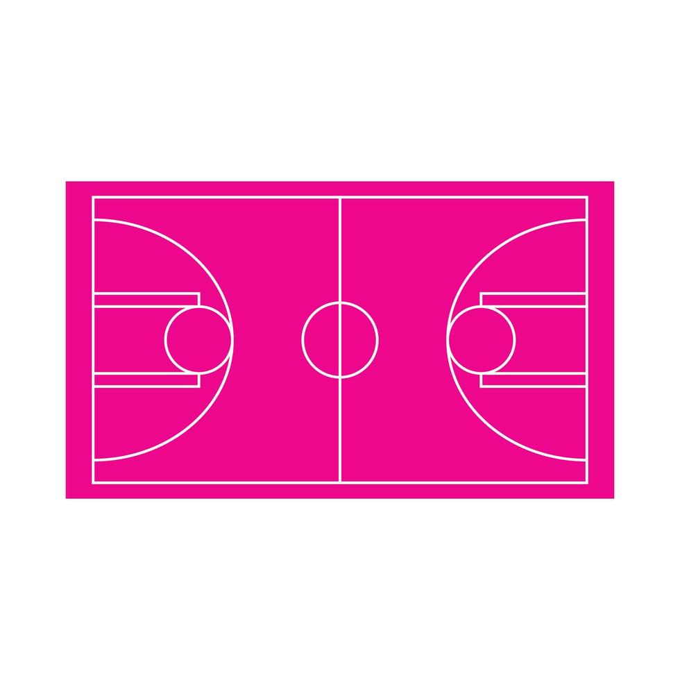 eps10 roze vector basketbalveld pictogram in eenvoudige platte trendy moderne stijl geïsoleerd op een witte achtergrond