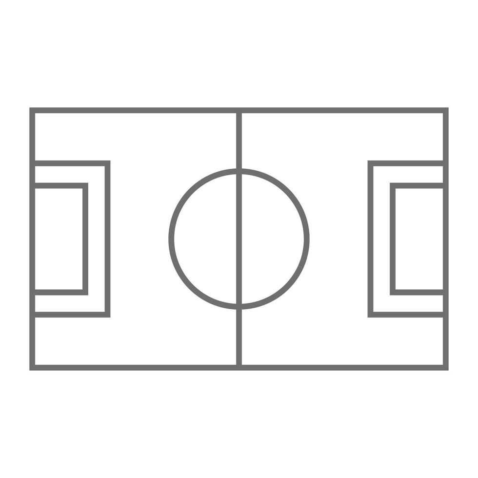 eps10 grijs vector voetbalveld of voetbalveld lijn kunst pictogram in eenvoudige plat trendy moderne stijl geïsoleerd op een witte achtergrond