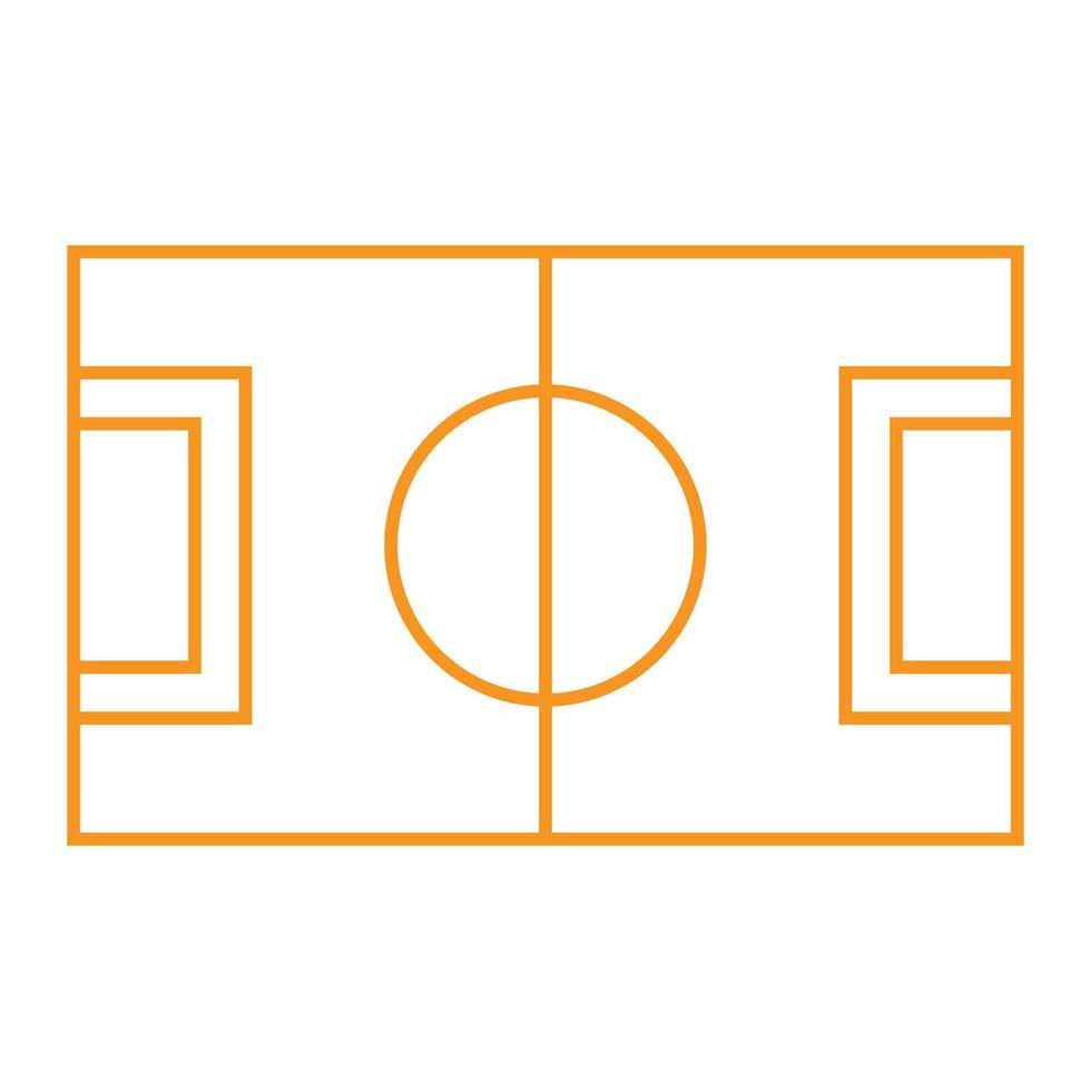 eps10 oranje vector voetbalveld of voetbalveld lijn kunst pictogram in eenvoudige plat trendy moderne stijl geïsoleerd op een witte achtergrond