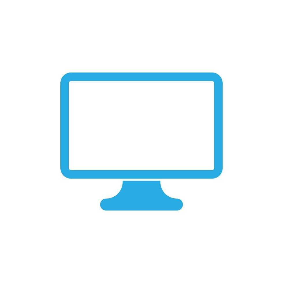 eps10 blauwe vector monitor of pc-pictogram in eenvoudige platte trendy moderne stijl geïsoleerd op een witte achtergrond