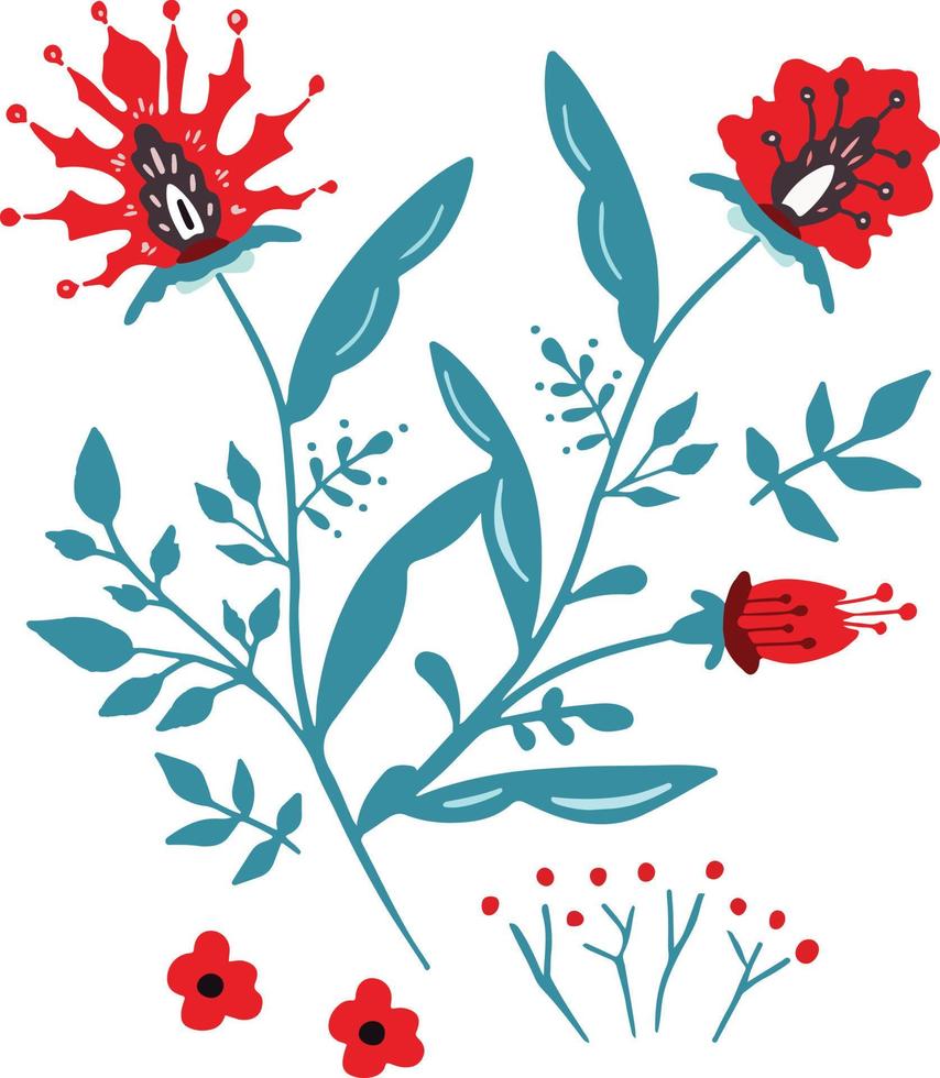 heldere mooie zomerse wilde bloemen illustratie vector