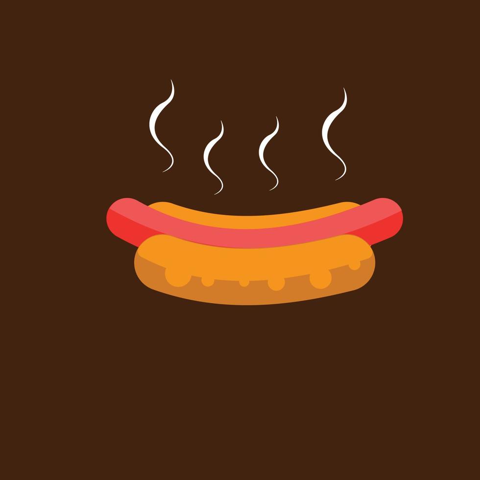 hotdog. vector geïsoleerde vlakke afbeelding fastfood voor poster, menu's, brochure, web en icon fastfood.