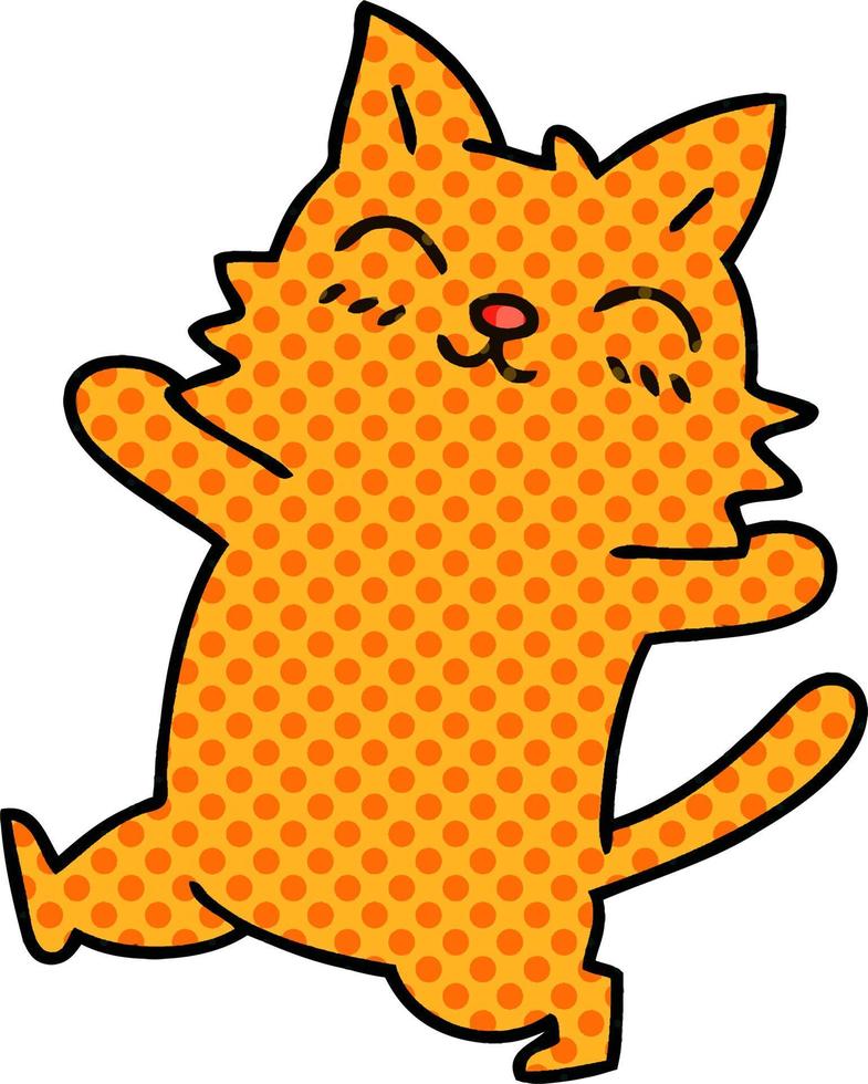 eigenzinnige cartoon kat in stripboekstijl vector