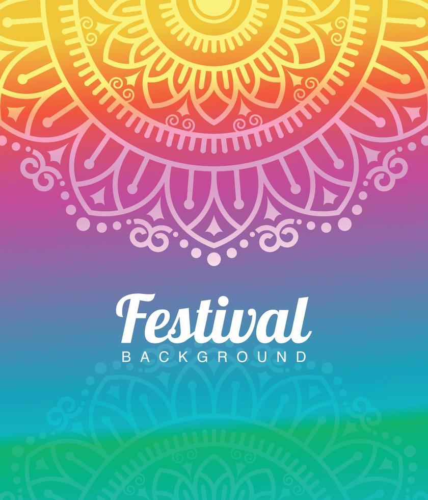 luxe kleurrijke mandala festival achtergrond vector sjabloon gratis