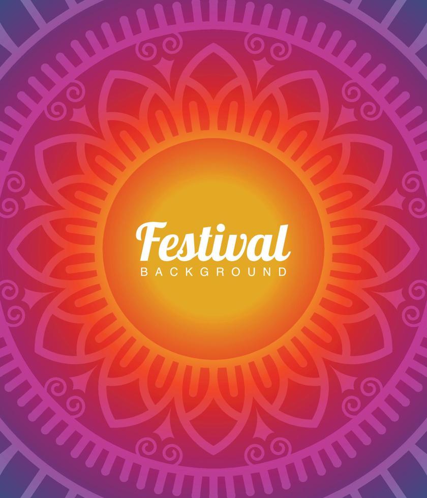 luxe kleurrijke mandala festival achtergrond vector sjabloon gratis