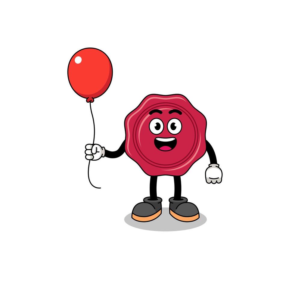 cartoon van zegellak met een ballon vector