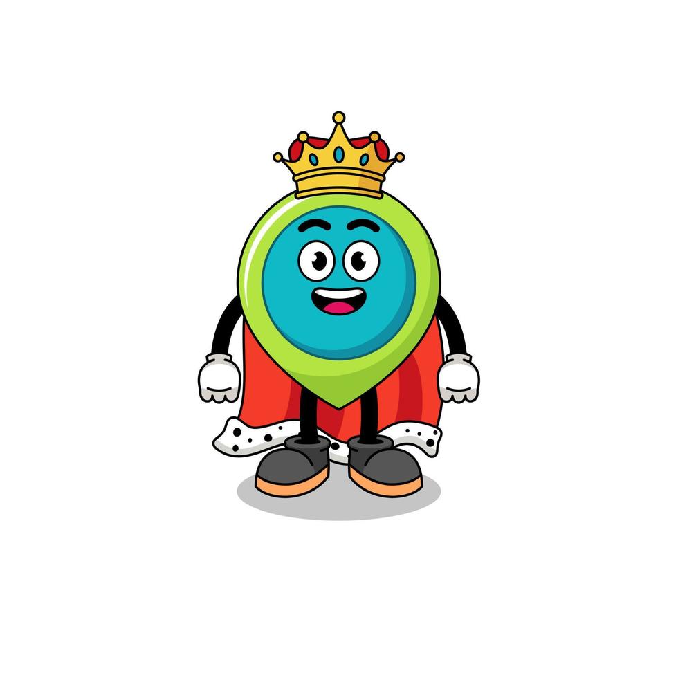 mascotte illustratie van locatie symbool koning vector