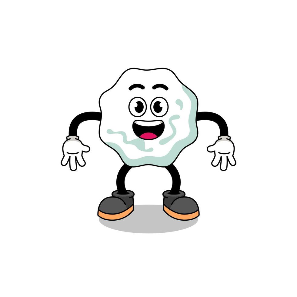 kauwgom cartoon met verrast gebaar vector