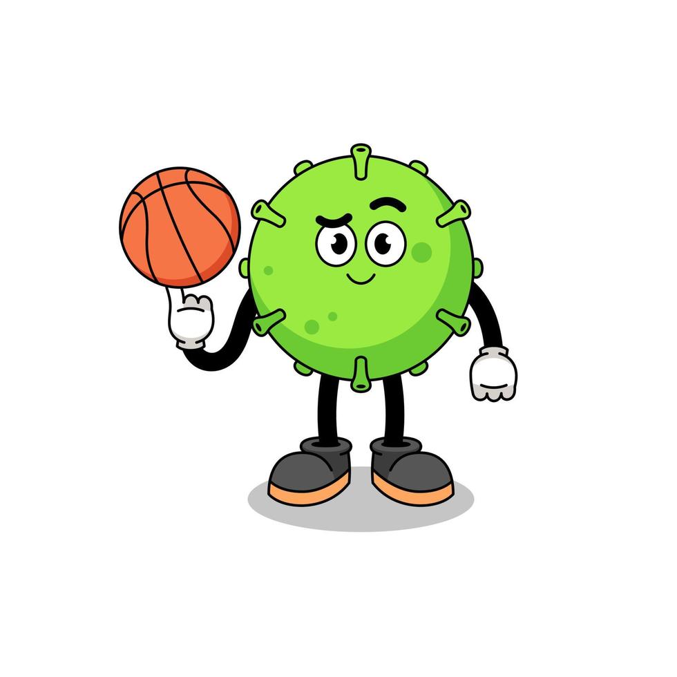 virusillustratie als basketbalspeler vector