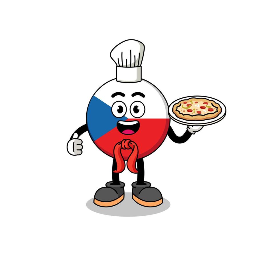 illustratie van tsjechië als een italiaanse chef-kok vector