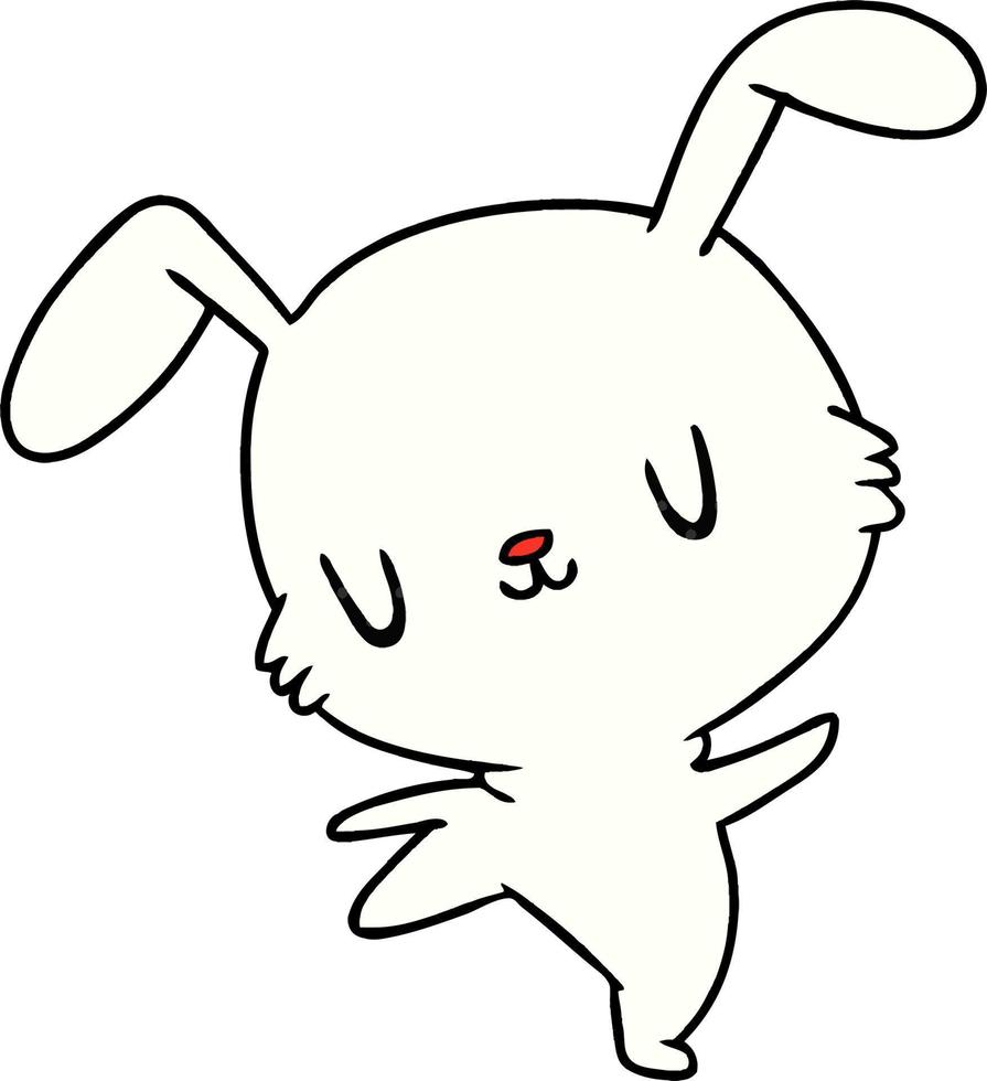 cartoon kawaii schattig harig konijntje vector