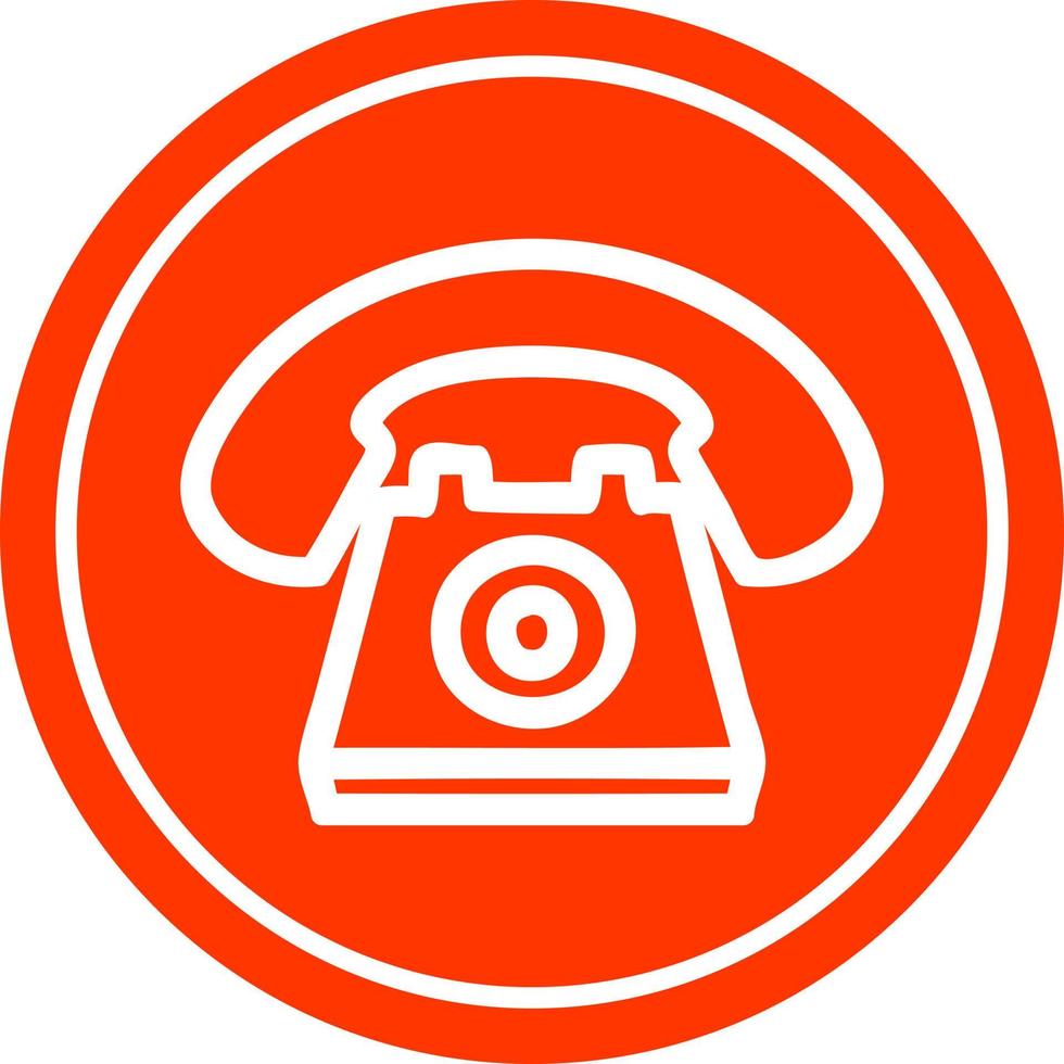 oude ronde telefoonpictogram vector