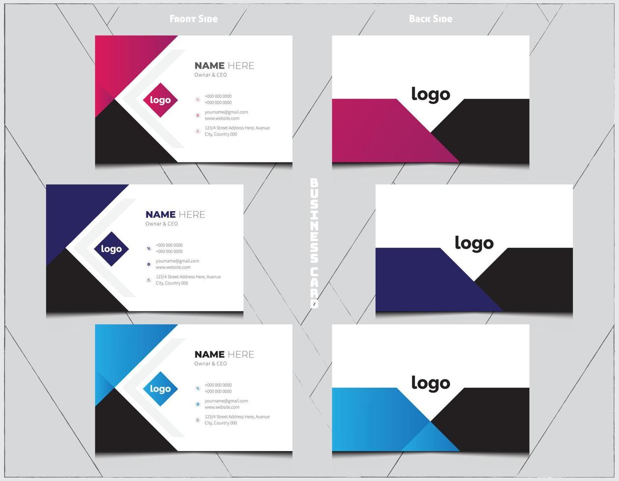 moderne visitekaartje ontwerpsjabloon voor corporate. mockup, afdrukken vector