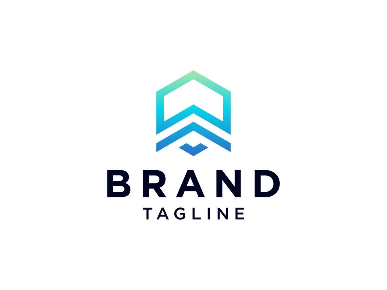 eenvoudige beginletter een logo. blauwe geometrische vorm lineaire stijl geïsoleerd op een witte achtergrond. bruikbaar voor bedrijfs- en merklogo's. platte vector logo-ontwerpelement sjabloon.