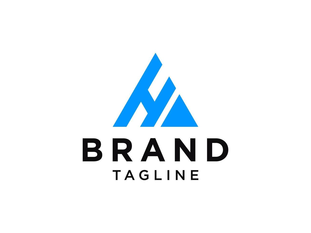 abstracte eerste letter h-logo. blauwe geometrische vorm geïsoleerd op een witte achtergrond. bruikbaar voor bedrijfs- en merklogo's. platte vector logo ontwerpsjabloon element