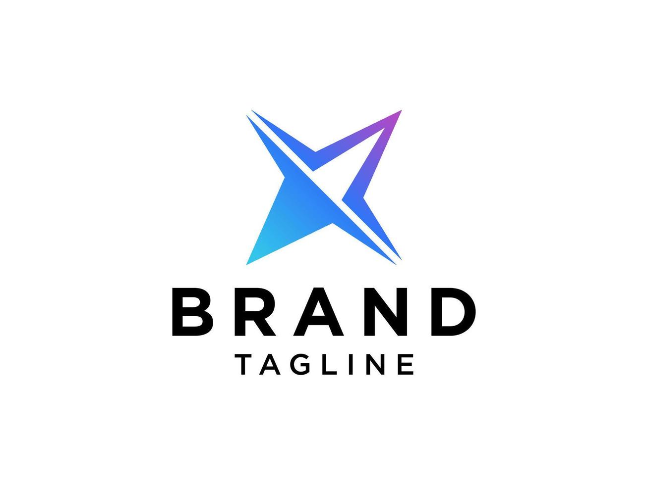 snelle verzending levering logo. blauwe eerste letter x geometrische pijlvorm geïsoleerd op een witte achtergrond. bedrijfsmiddelen en transportmiddelen. platte vector logo-ontwerpsjabloon sjabloon.