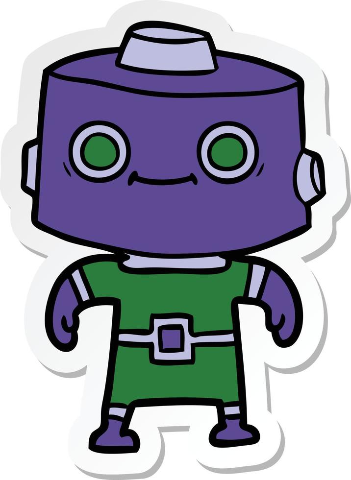 sticker van een tekenfilmrobot vector