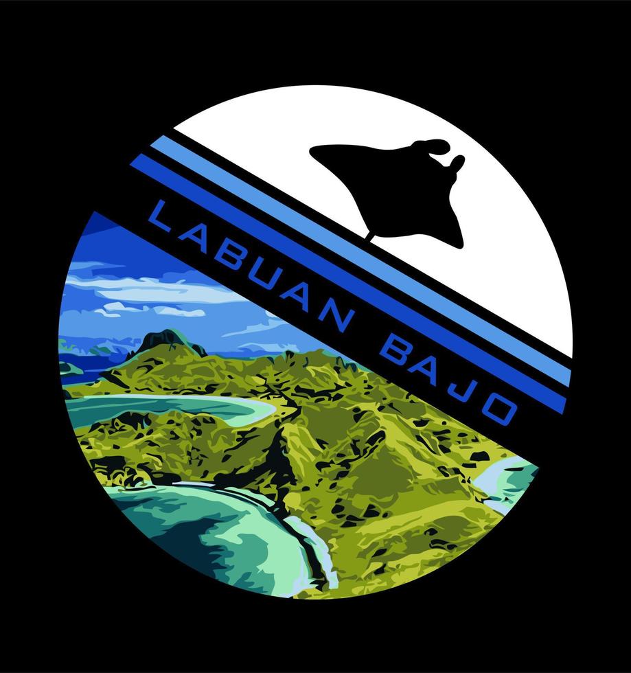 padar eiland in labuan bajo vector