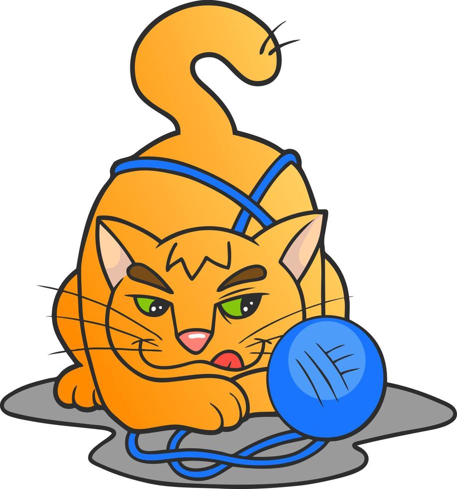 kleine schattige kat, grappige illustratie vector