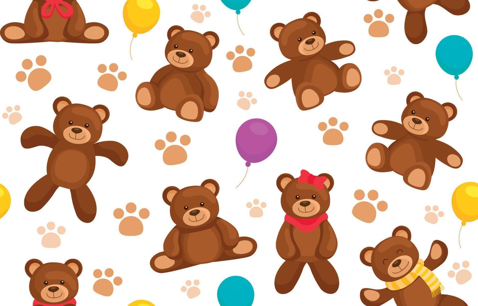 schattig teddybeer naadloos patroon vector