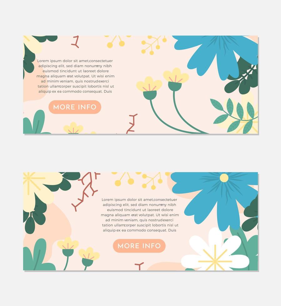 bloemen achtergrond botanische banner decorontwerp sjabloon vector