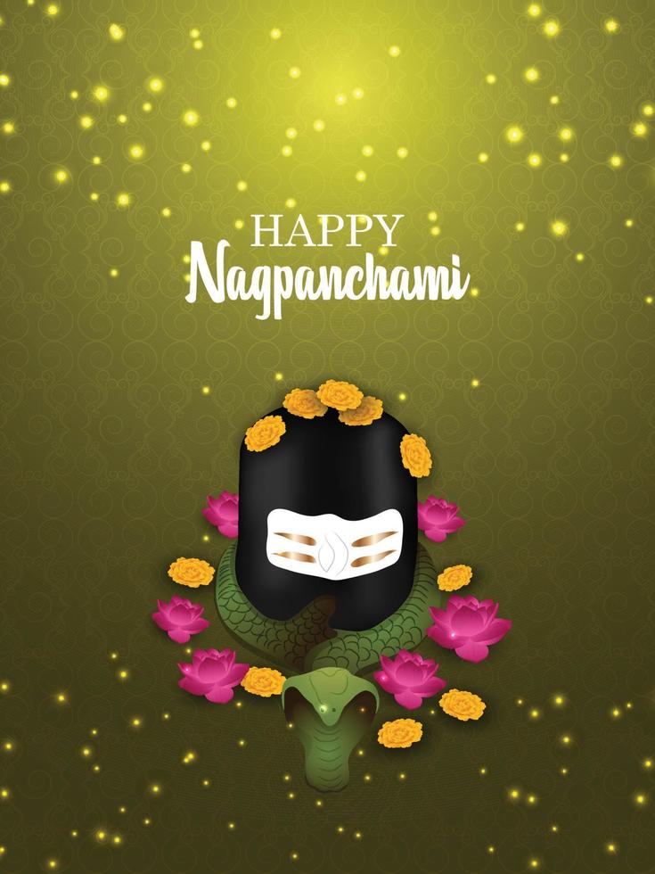 gelukkig nagpanchami indisch festivalontwerp vector